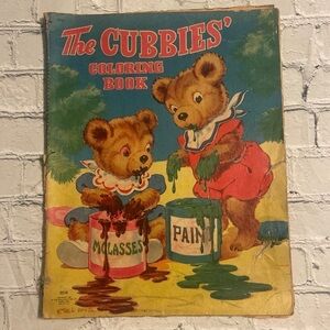 Large Vintage Antique 1945 Coloring Book The Cubbies’